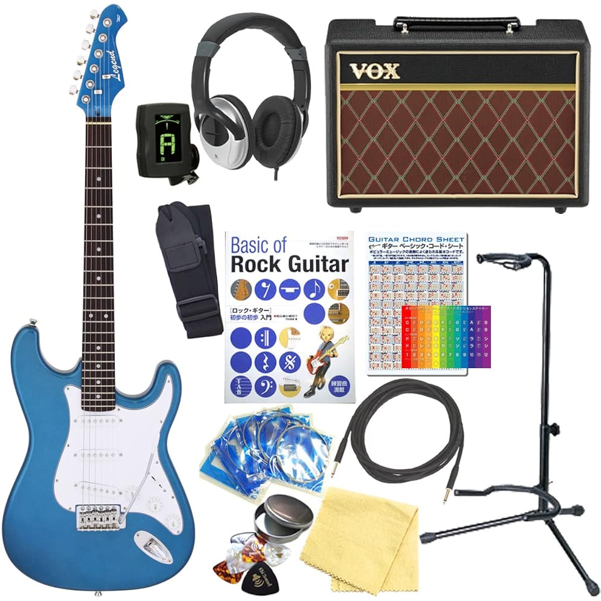Electric Guitar Beginner Set, Legend LST-Z/MBMB, 13-piece set with VOX amp