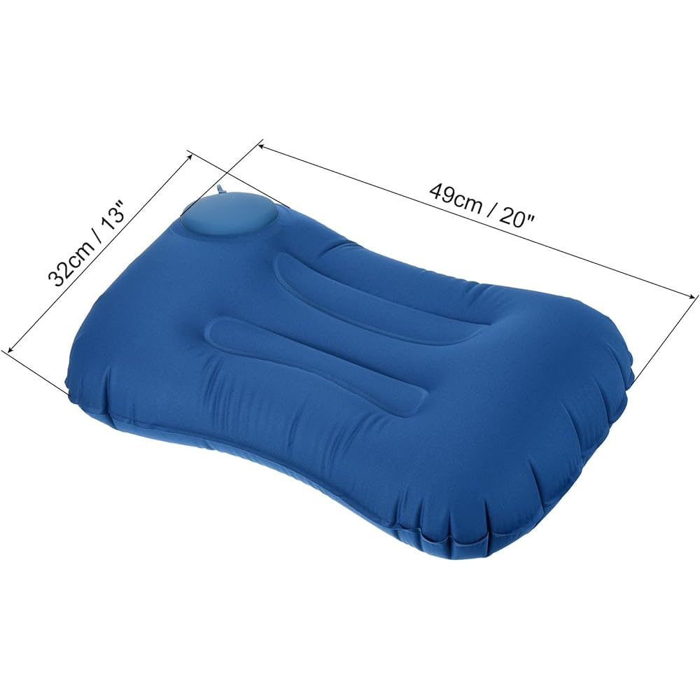 PATIKIL Camping Pillow 2 Pack Portable Camping Beach Pillow Ultralight Inflatable Travel Airplane Pillow Lumbar Support for Hiking Backpacking Blue Black