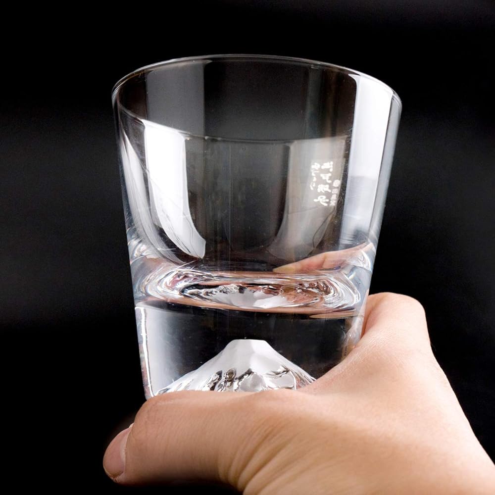 Mt. Fuji Glass Tajima Glass Rocks Glass Plain Edo Glass Kiriko Fuji Whiskey Beer Sake Mother's Day 60th Birthday Foreign Souvenir Celebration Gift Present Popular MADE IN JAPAN Souvenir Grand Prix Paulownia Box Thirty-Six Views of Mt. Fuji Postcard Inclu