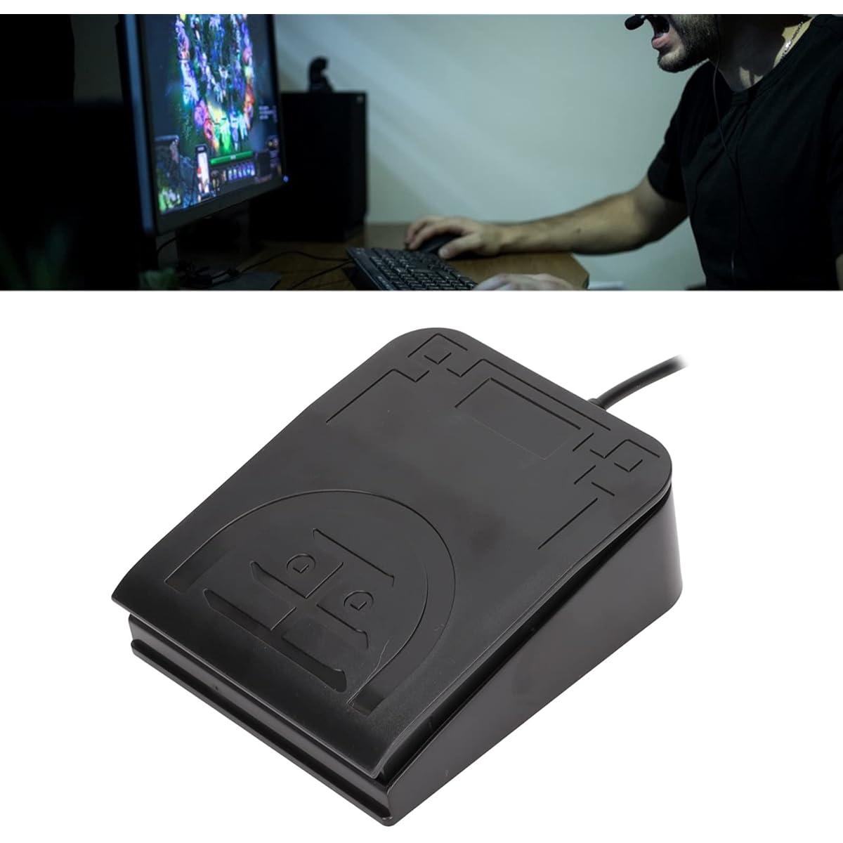 USB Single Foot Pedal Switch USB Foot Switch Pedal One Key Program Computer Keyboard MIDI Controller Ergonomic Design Single Foot Switch Pedal