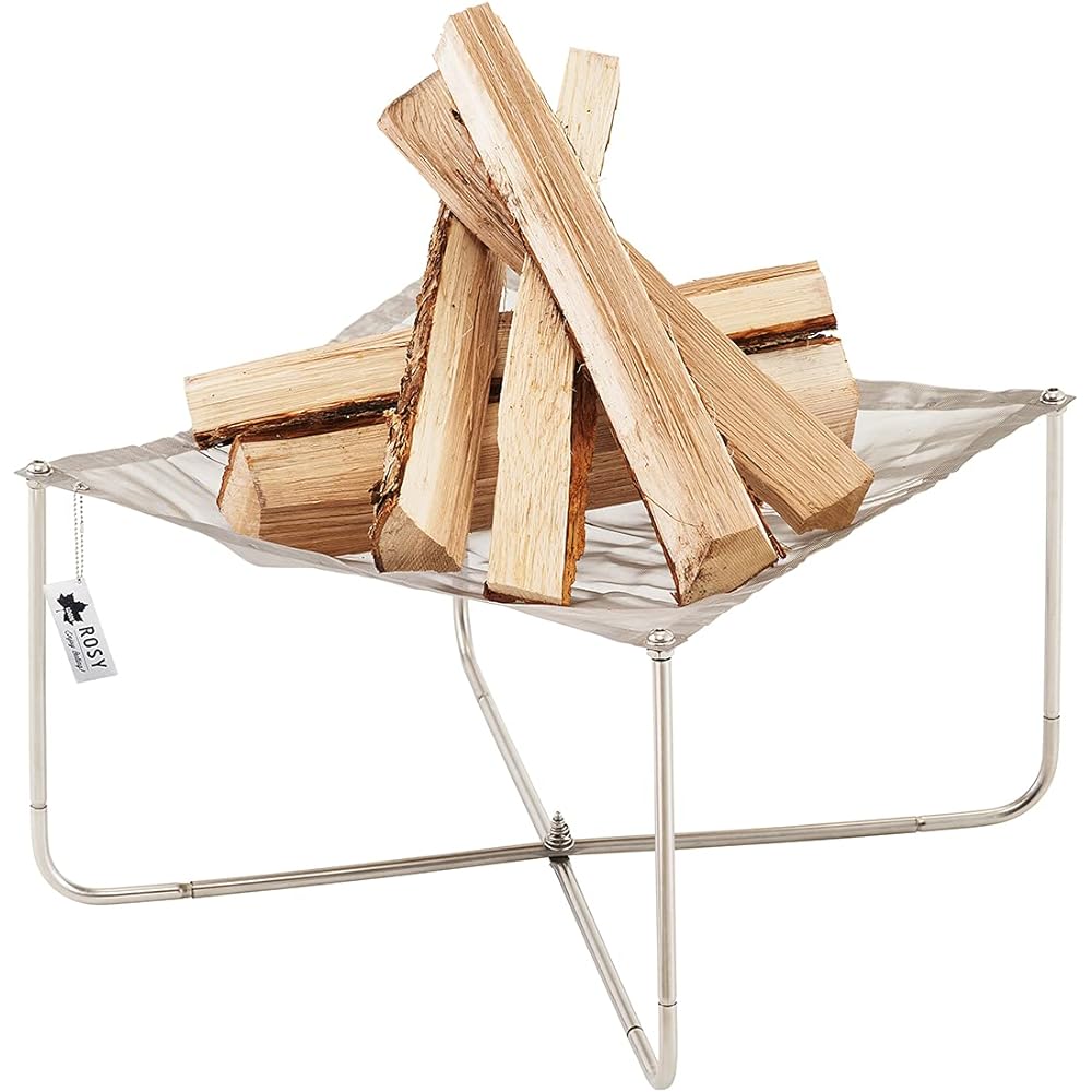LOGOS ROSY Fire Pit (Compact Storage Type) 81064061 Silver (Approx.) Width 41.5 x Depth 41.5 x Height 28.5 cm