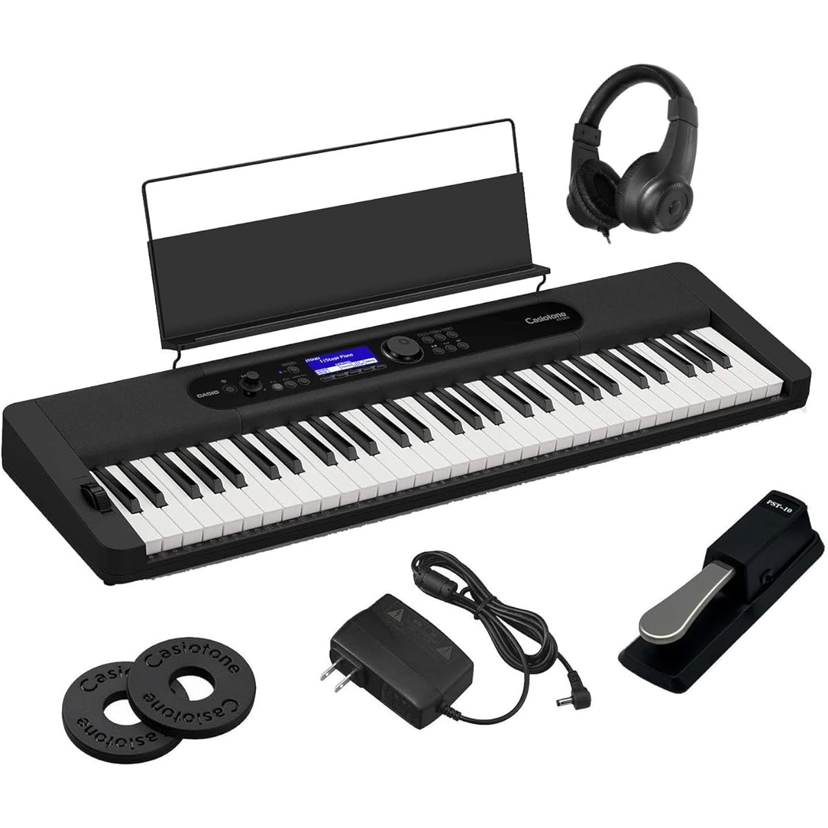 [Ready-to-use pedal & headphones set] CASIO Casiotone Casiotone keyboard electronic piano electronic instrument 61 keys CT-S400 Music stand included CTS400 (pedal & headphones set)