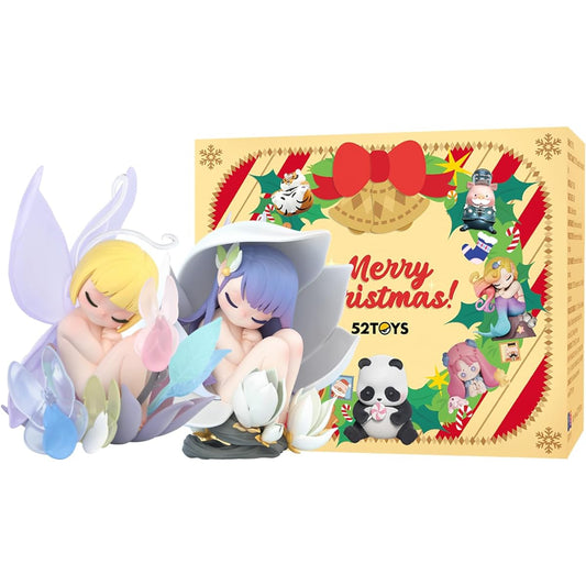 52TOYS Candy Box Sleeping Flower Elf Gift Set 2 Pieces Action Figure Collectible Toy Desktop Decoration 3.3 Inch, Great Gift for Birthday and Party