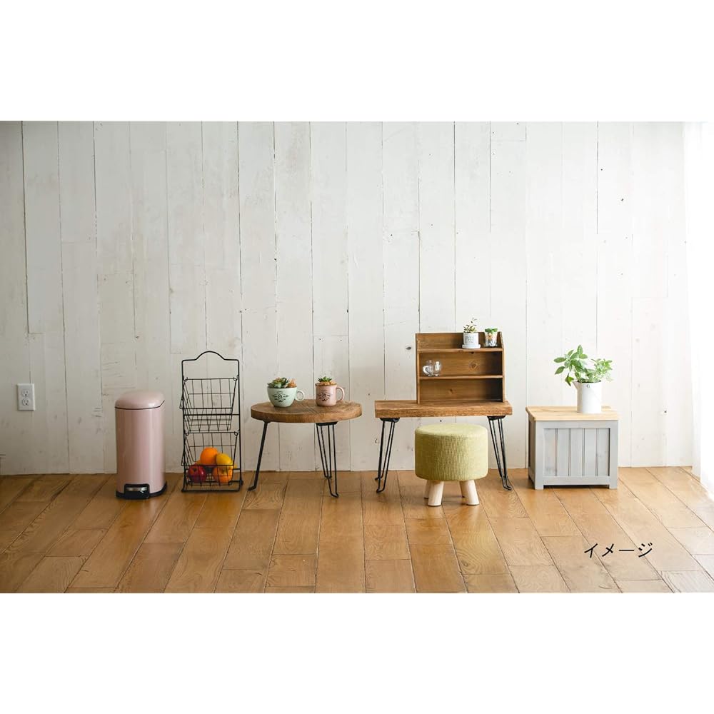 Habiter Shabby Chic Box Stool YI-801-BR W35 x D28 x H29.5cm Brown