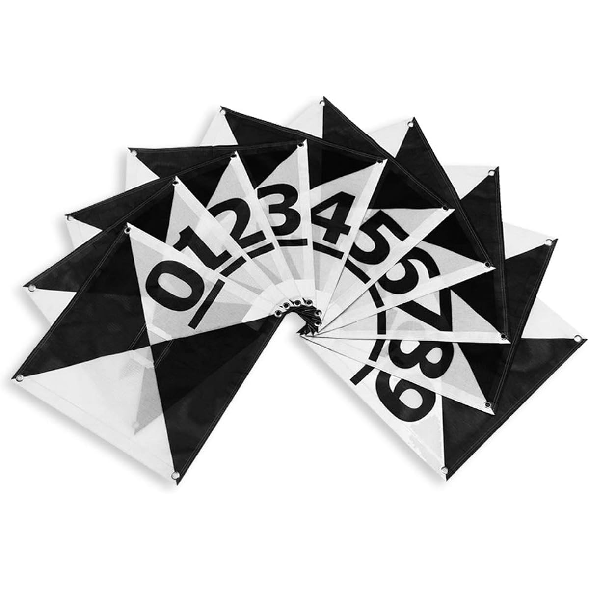 UAV Ground Control Point (GCP)/Aerial Target for Aerial Mapping & Surveying (10 Pack) Center Pass Through Numbers 0-9 | Harlequin Iron Cross Edition (Black & White)