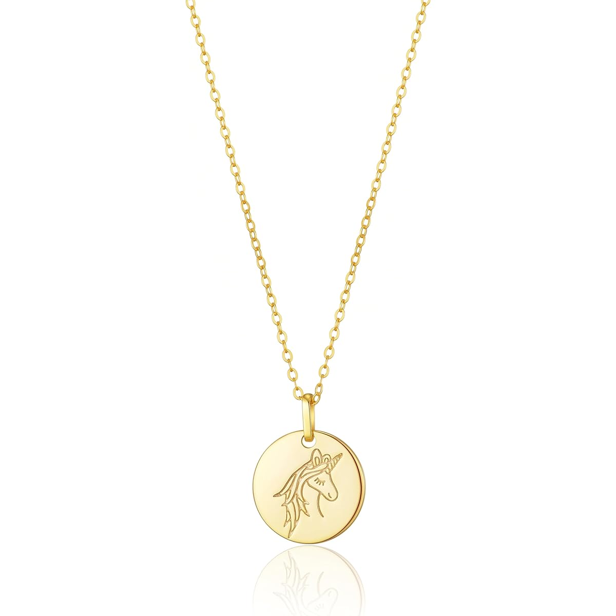 Loved Creations Coin Unicorn Necklace Gift for Girls Gold Plated Initial Unicorn Necklace Christmas Birthday Gift for Girls Cute Unicorn Gift for Girls Teen Girls
