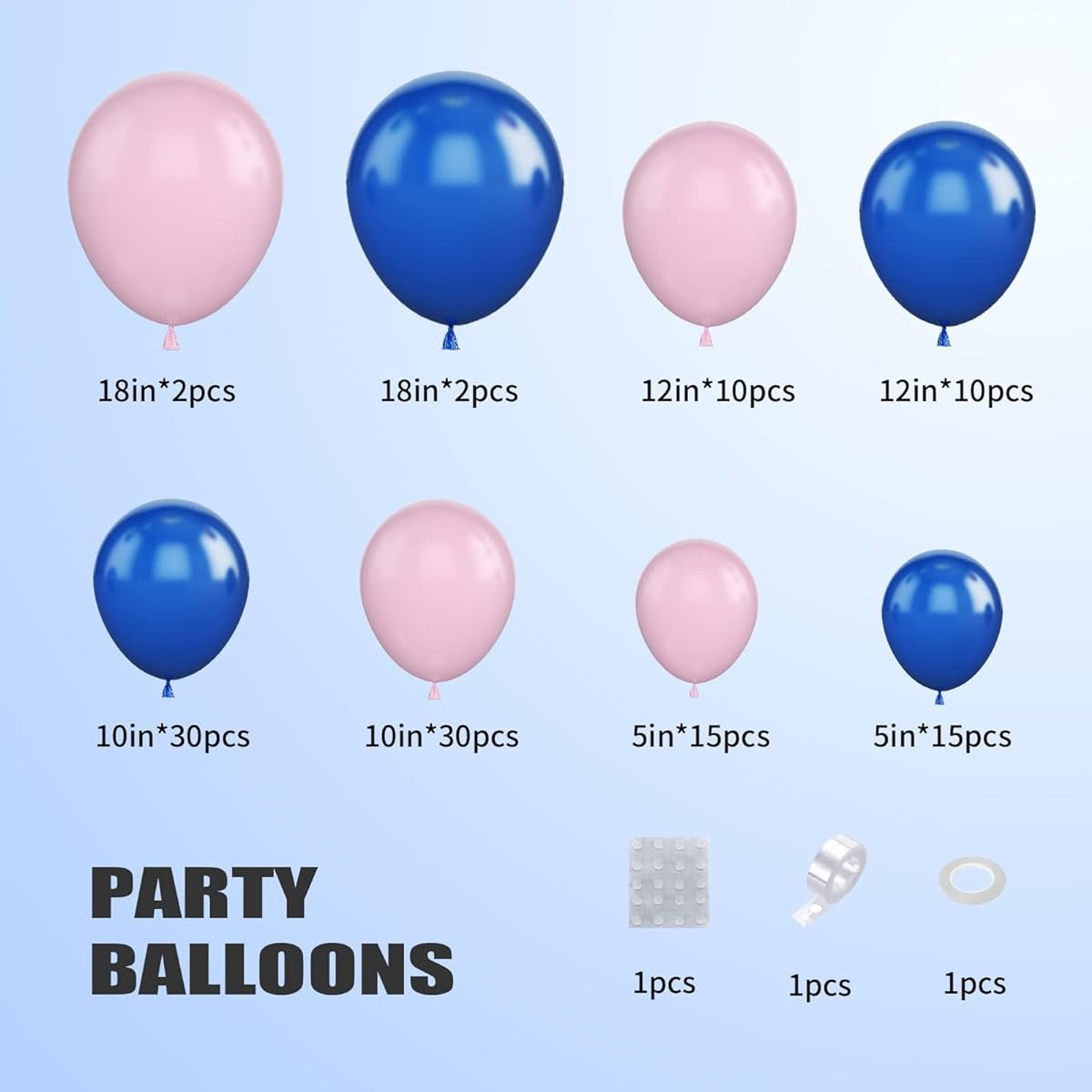 Pink Blue Balloon Arch Kit Gender Reveal Balloon Garland with Pink and Navy Blue Latex Balloons Pink Blue Balloon Arch Garland for Birthday Baby Shower Wedding Anniversary Party Decorations