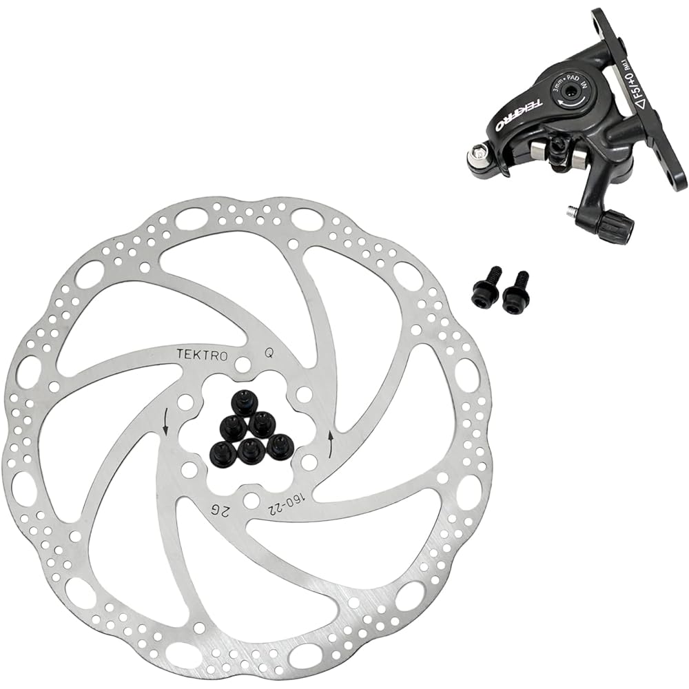 TEKTRO MD-C550 Road Flat Mount Mechancial Disc Brake Set 160mm Rotors, Front and Rear, MH1849
