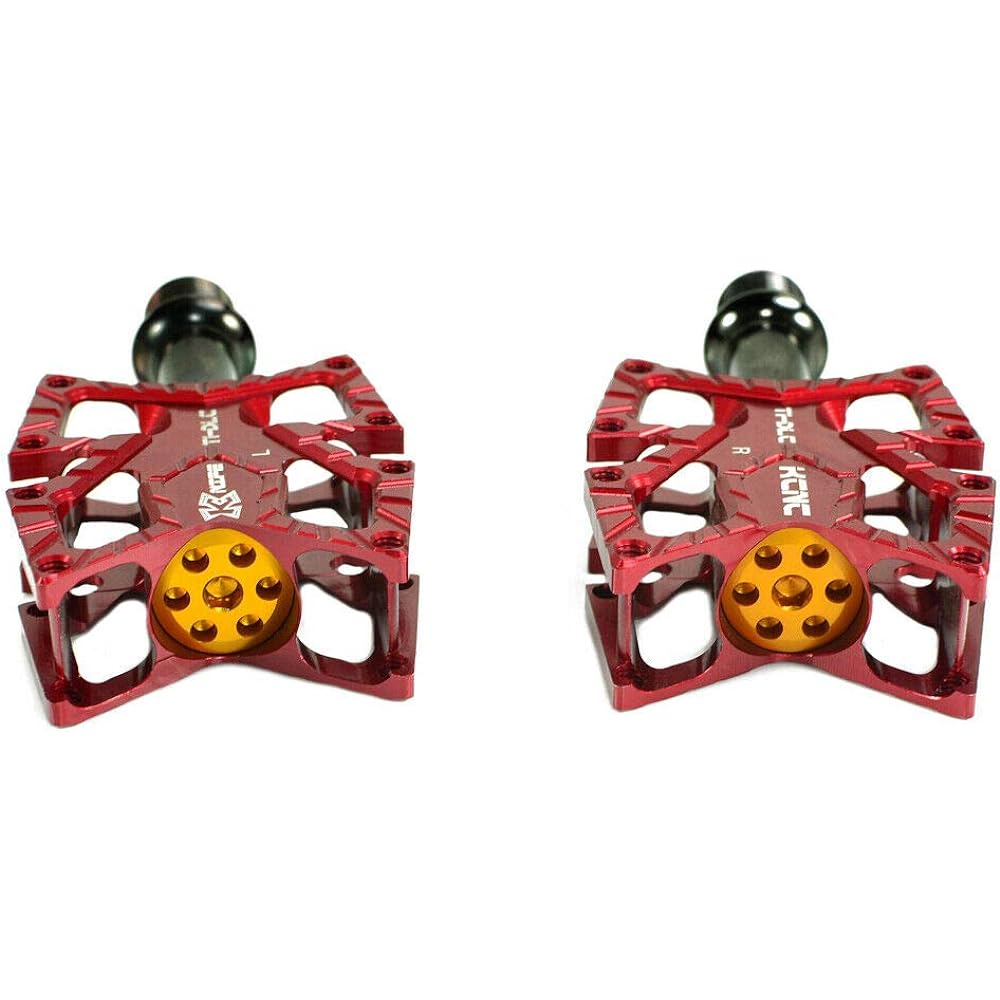 KCNC KNIFE Titanium Spindle Road Platform Pedals, Red, KPED01-TI-R, SK2173