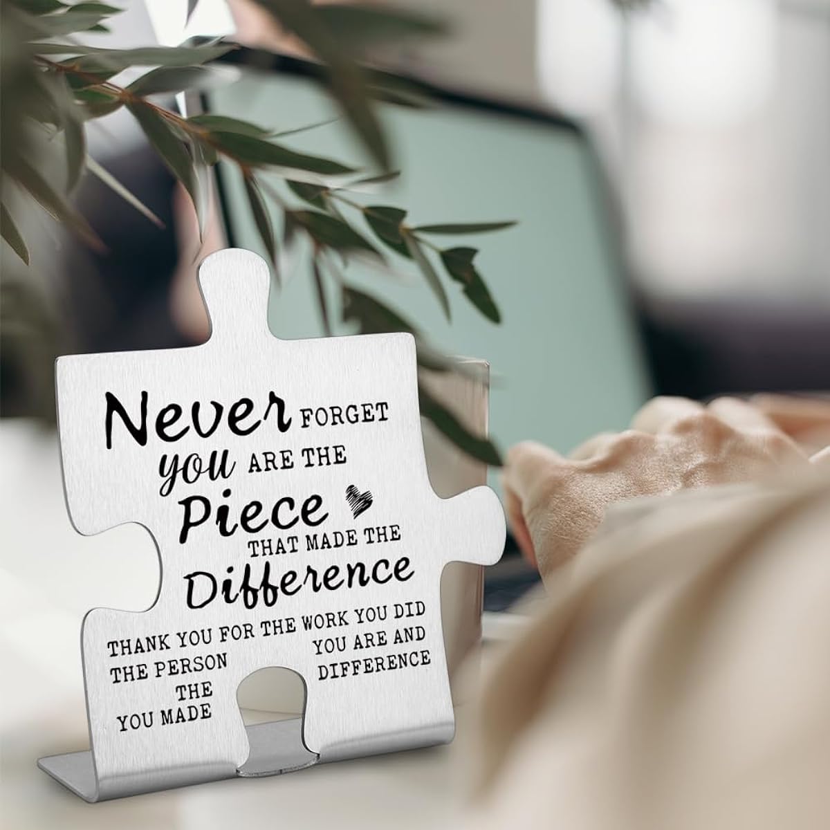 Express Your Gratitude Mentor Teacher Nurse Retirement Gift Coworker Boss Gift Never forget you are the Piece that Made the difference Funny Office Desk Decor