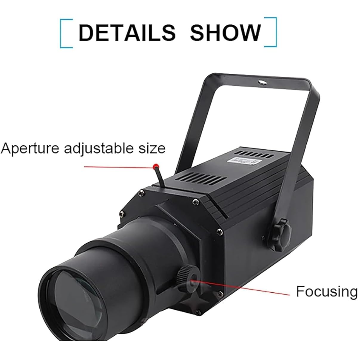 Stage Spotlight Light, RGB LED Pin Spotlight, Adjustable Aperture, DMX 512/Remote Control/Voice Control, for DJ Disco Party Bar Club Show Wedding Theater(50W)