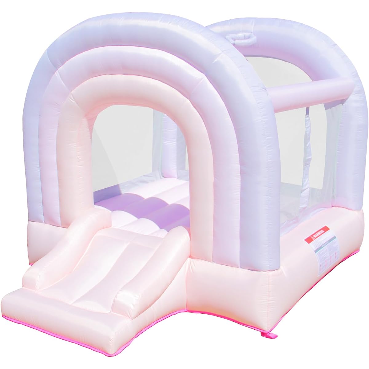 Bounceland Daydreamer Cotton Candy Bounce House [No Blower] Pastel Bouncer with Slide 9'L x 7'W x 6.5'H Basketball Hoop 30 Pastel Plastic Balls Trendy Bouncer for Kids