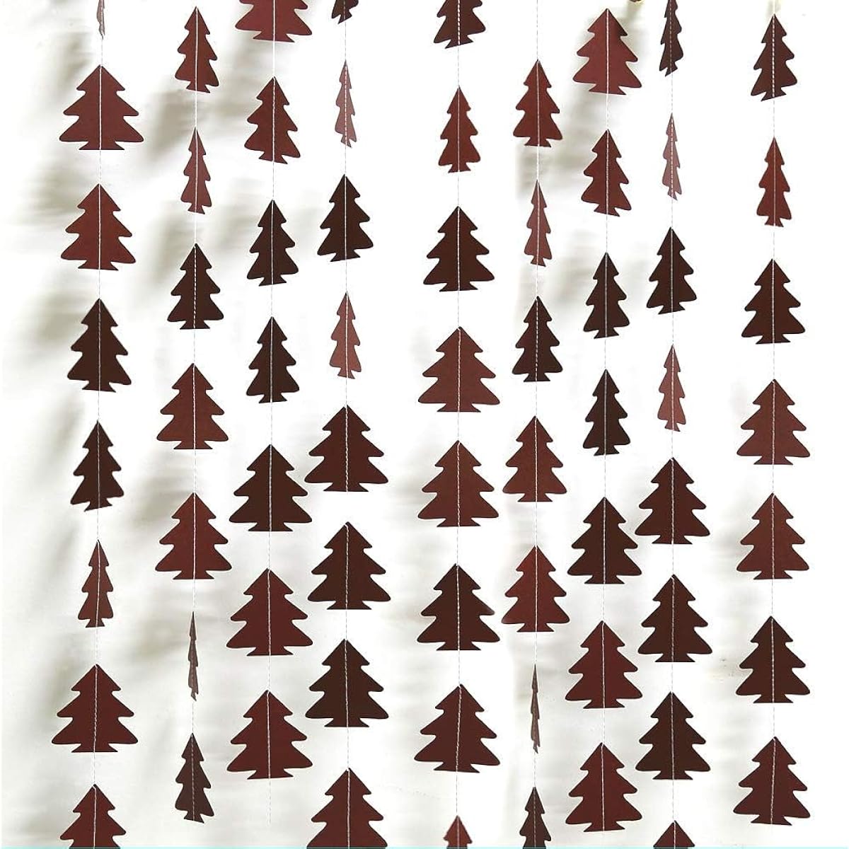 Glitter Paper Christmas Tree Garland Kit for Home Party Decoration Brown