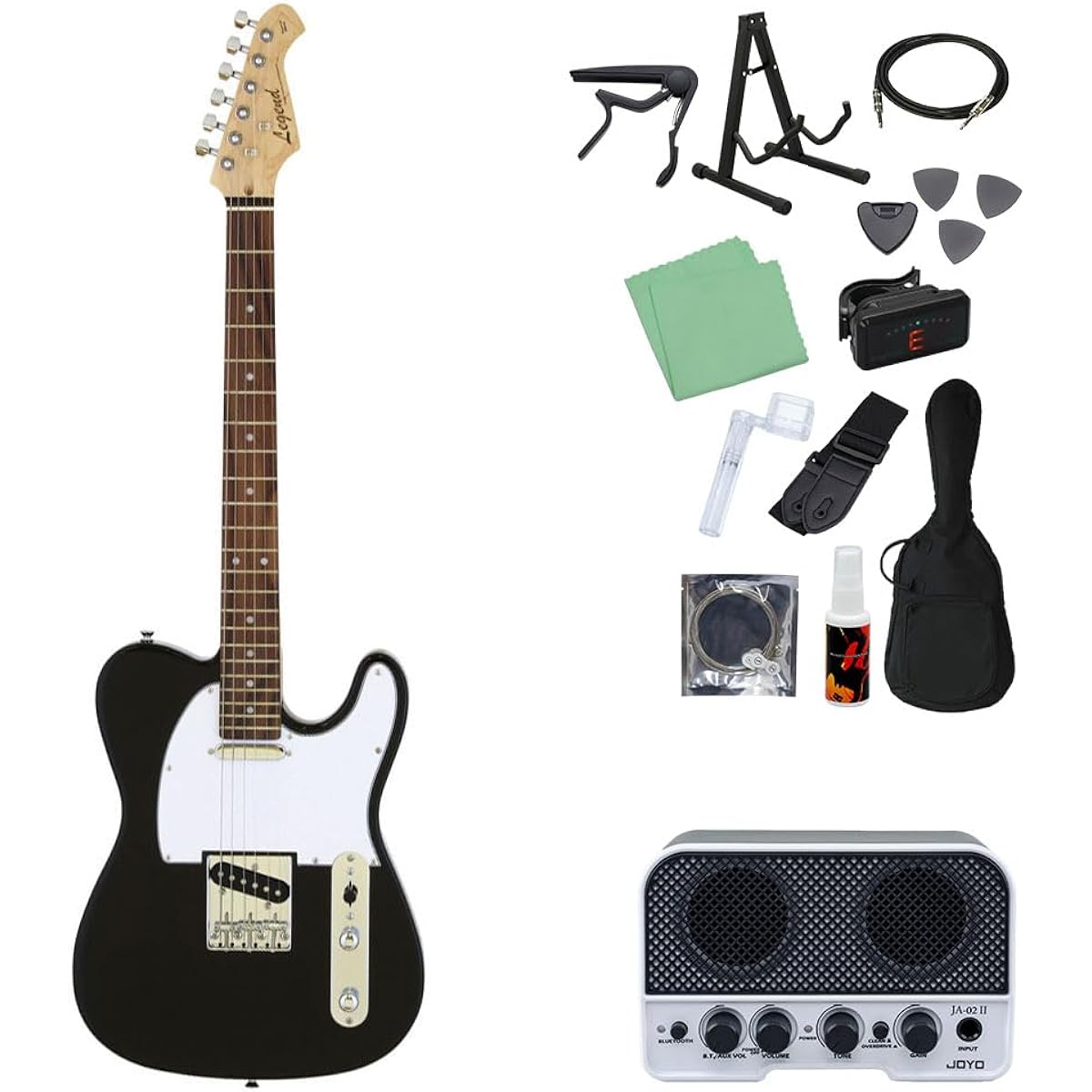 LEGEND LTE-Z Electric Guitar Beginner 14-piece Set [Includes Bluetooth Mini Amplifier] BK Telecaster Type Legend
