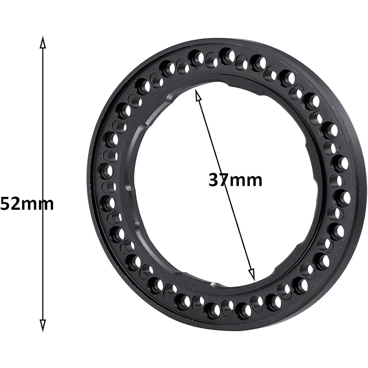 Que-T 1.9 Inch Beadlock Wheel Ring RC Car Wheel Replacement Ring 1:10 Scx10 90046 90047 Trx4 Upgrade Parts (Black)