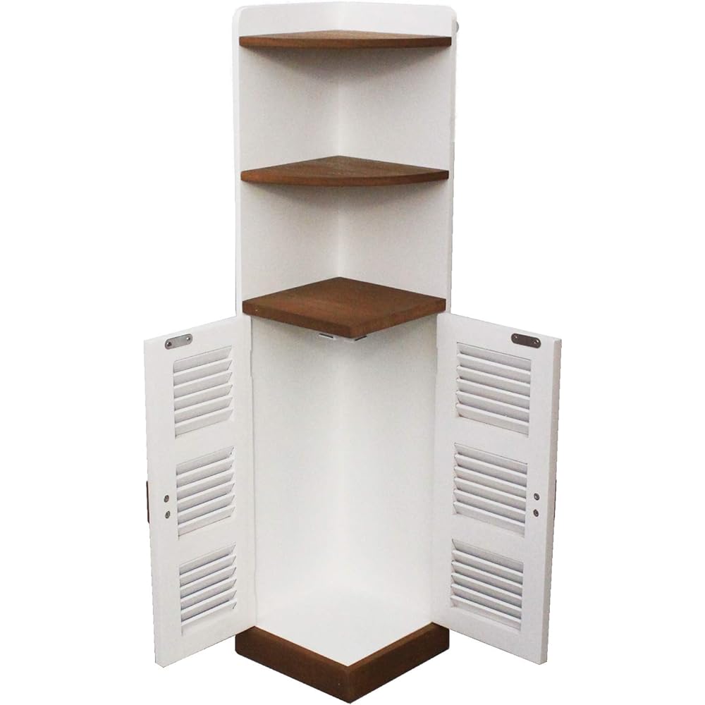 OSMAC Toilet Storage White High Louvered Door Toilet Corner Rack BA-173