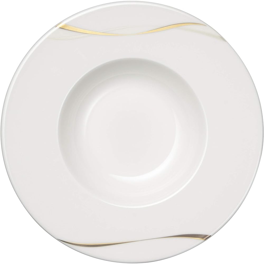 NARUMI Plate Bamboo Pearl 25cm Yellow Cute Stylish Wide Rim Soup Made in Japan 51734-5239