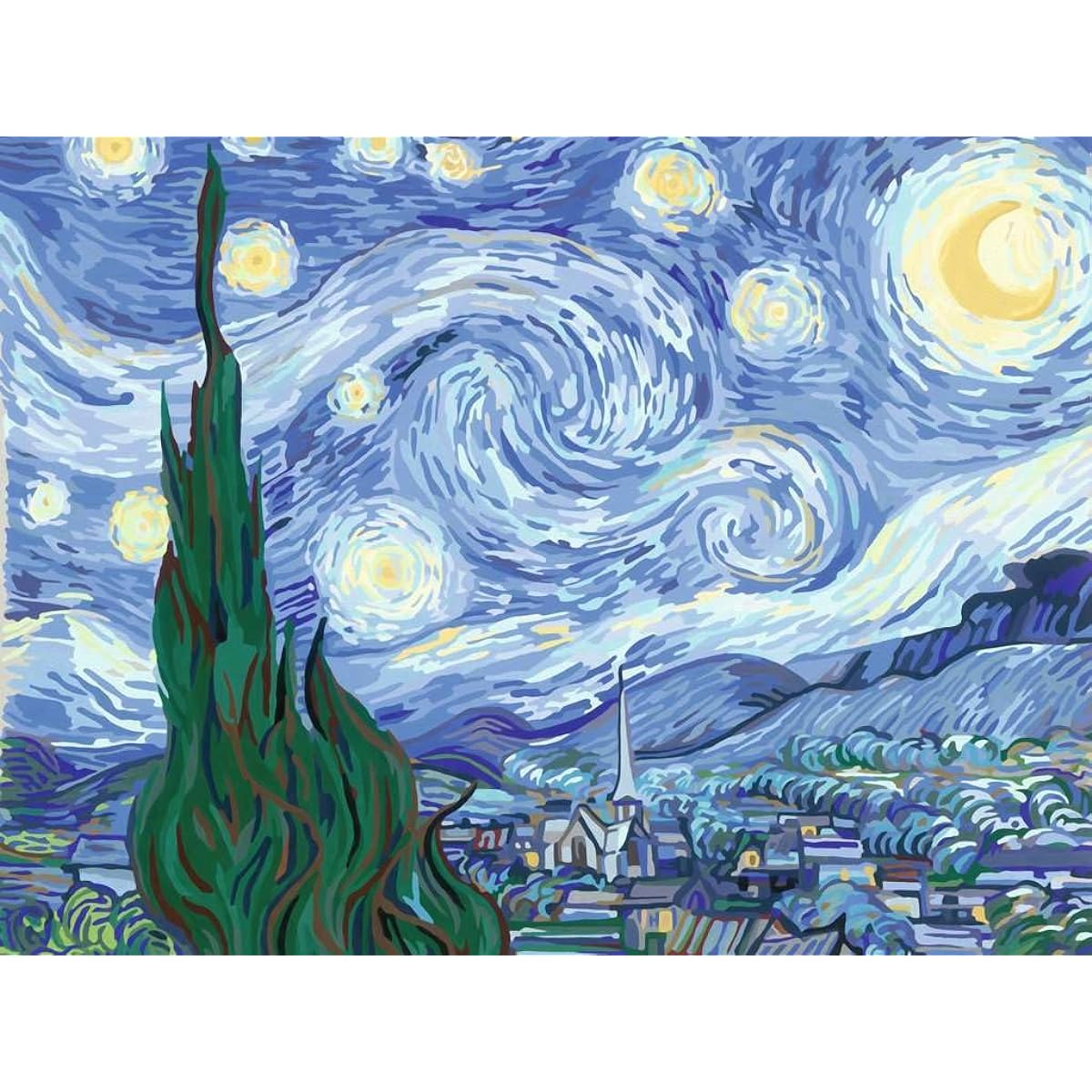 Ravensburger CreArt - Painting by Numbers 23518 - ART Collection: Starry Night (Van Gogh) - from 14 years