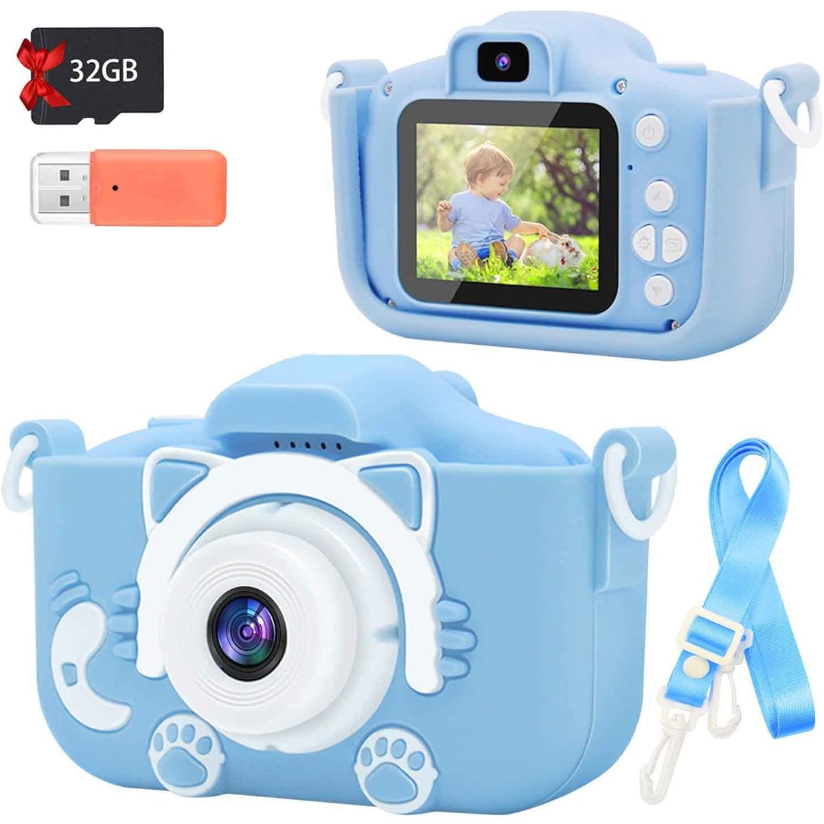 Digital Camera for Kids, FHD 1080P Digital Camera for Kids with 32GB SD Card, 8X Zoom Compact Point & Shoot Digital Camera, Portable Mini Kids Camera for Teens Students Boys Girls Tweens, Green