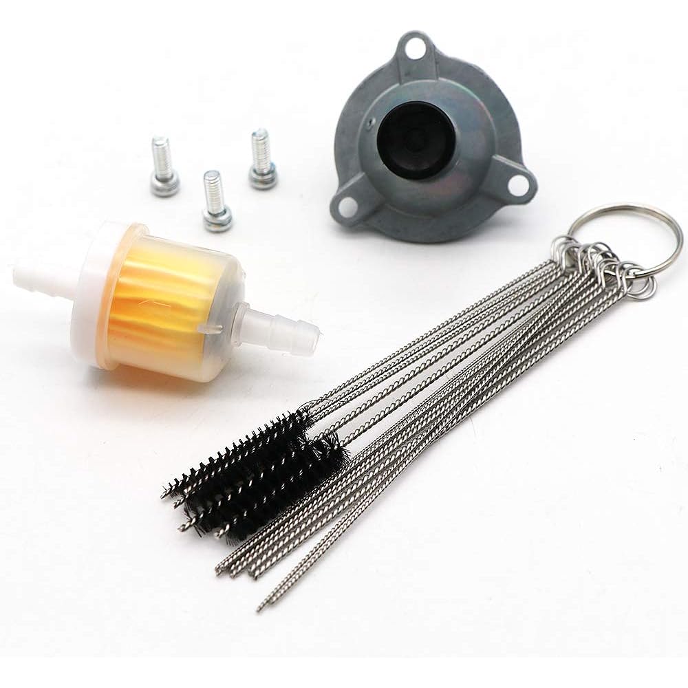 KIPA Carburetor Primer Diaphragm Cover Arctic Cat ATV 400 454 500 4X4 2X4 1998-2001 Suzuki ALT 125 LT 125 ALT185 Quad Runner 1983-1987 with Carbon Dirt Jet Cleaner Tool Kit