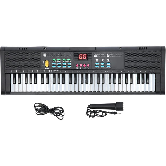61 Key Piano Portable Electronic Keyboard Musical Instrument for Beginners Black