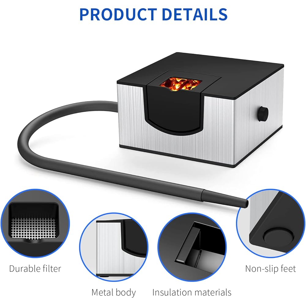 Wancle Smoker Smoking Gun Edible Smoker Portable Smoker for Home and Outdoor Barbecues Lid and Wood Chips Not Included (Silver)