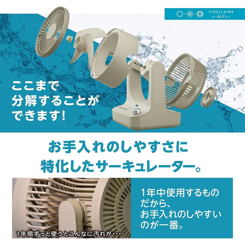 Doshisha Circulator CIRKILATOR 18cm [Can be disassembled and washed with water] 9 air volume levels Applicable tatami size to 16 tatami area Automatic left and right swinging Olive