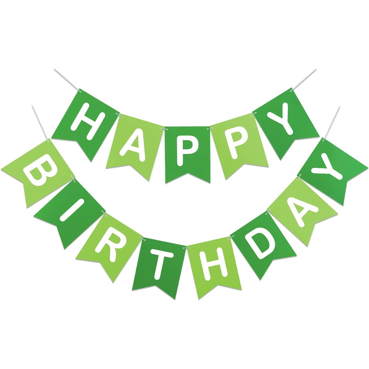 LITAUS Green Happy Birthday Banner - Pre-strung No DIY Required | Birthday Decorations | Happy Birthday Sign Backdrop for Birthday Decorations | Happy Birthday Decorations