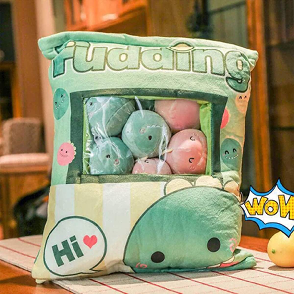 Nenalayo Stuffed Animal Cushion Plush Dinosaur Removable Animal Toy Kids Boys Gift