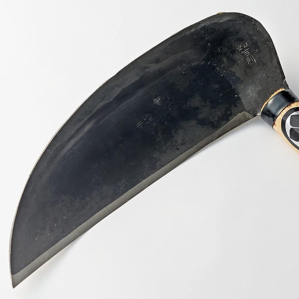 Geely Yonezawa-shaped sickle, thin blade, handmade, 210mm, with 5 handles, domestically made, made in Japan, artisans, hand-hammered, forged, for mowing, durable, lightweight, for weeds and soft grass, Tohoku