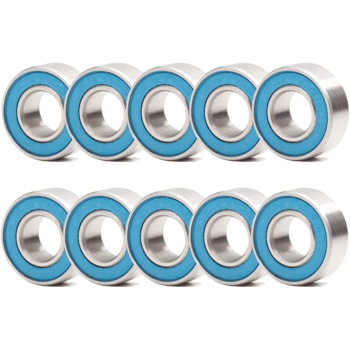 686-2RS Precision Ball Bearings 6x13x5mm Compatible with Traxxas 5180,6x13mm ABEC-3 Blue Rubber Sealed Ball Bearings (Pack of 10)