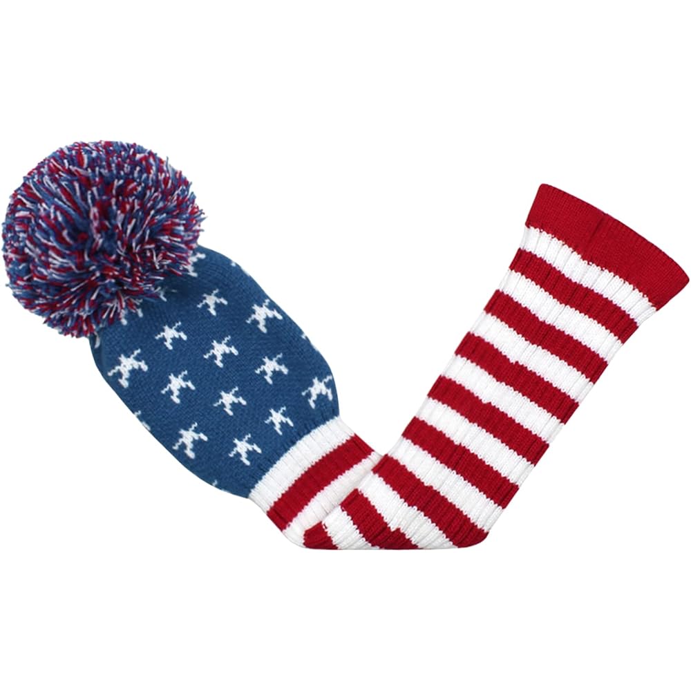 Scott Edward Golf Club Head Cover Set Driver #1 Fairway Wood #3#5 Utility Hybrid #7#UT Knit Pom Pom Perfect change for your golf bag
