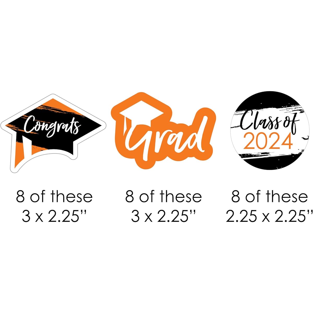 Big Dot of Happiness Orange Grad - Best is Yet to Come - DIY Shaped Orange 2022 Graduation Party Cutouts - 24 Pieces
