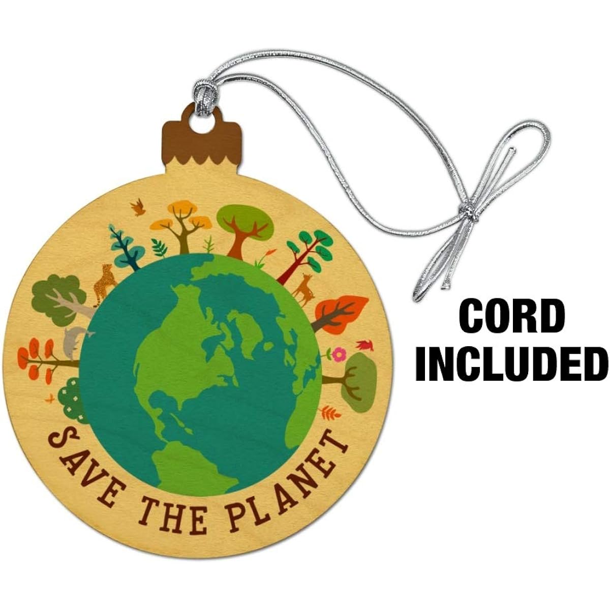 Planet Illustration Save Save Wood Christmas Tree Holiday Ornament