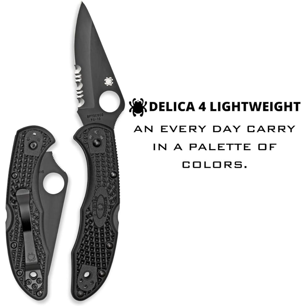 Spyderco Delica 4 Titanium Coated Half Wave Blade C11PSBBK