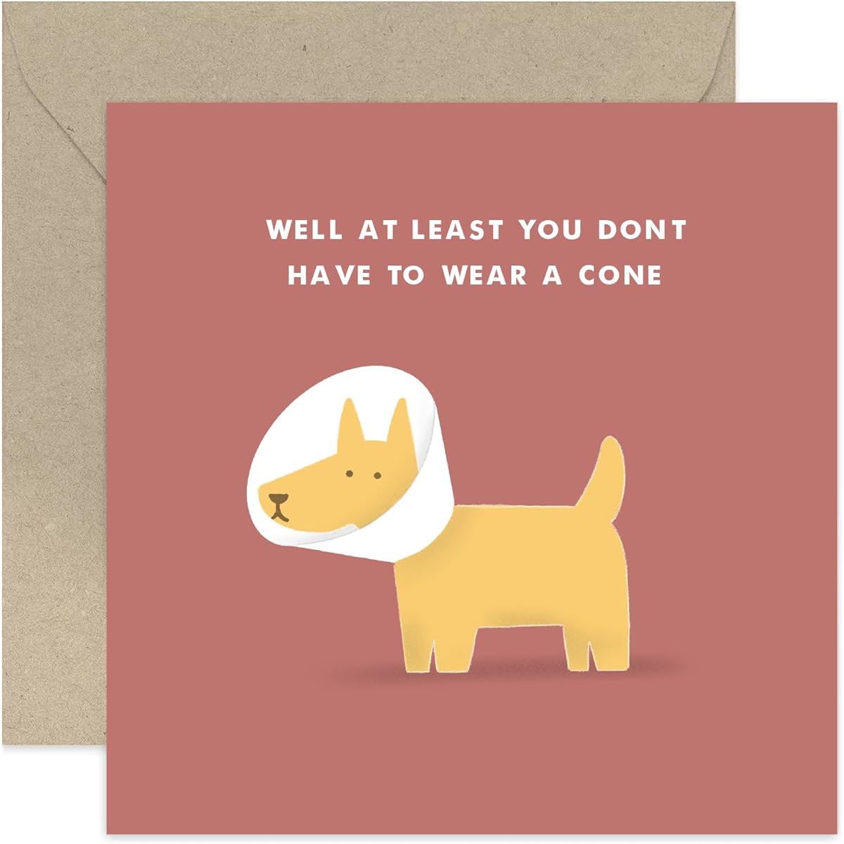 Old English Co. Funny Get Well Card - "Feel Better Soon" Card with Dog Wearing a Cone for Him or Her - Operations, Accidents, Sickness | Blank Inner Envelope