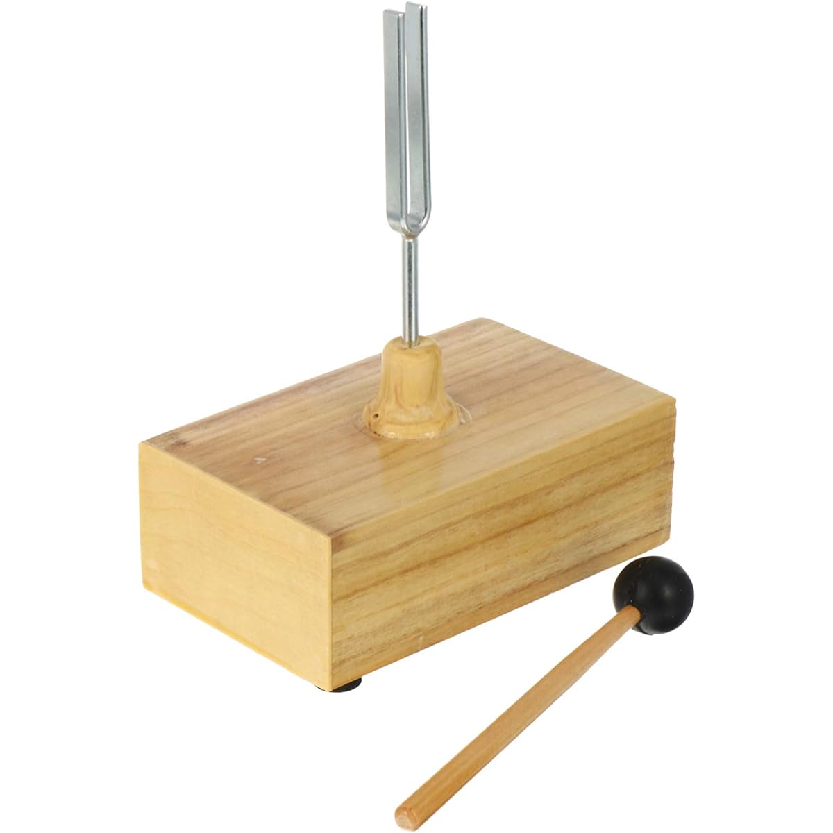 VILLCASE Hammer Chakra Tuning Fork Chakra Tuning Fork 1 Set Steel Tuning Fork and Mallet Tuning Fork (512Hz) Mounted on Wooden Base Teaching Prop Tuning Fork 512hz Tuning Fork 512hz Guitar Tuner