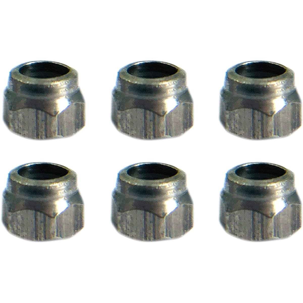 Teak Tuning Professional Fretboard Locking Nuts, Nylon Inserts, Stainless Steel, Silver (Pack of 6)