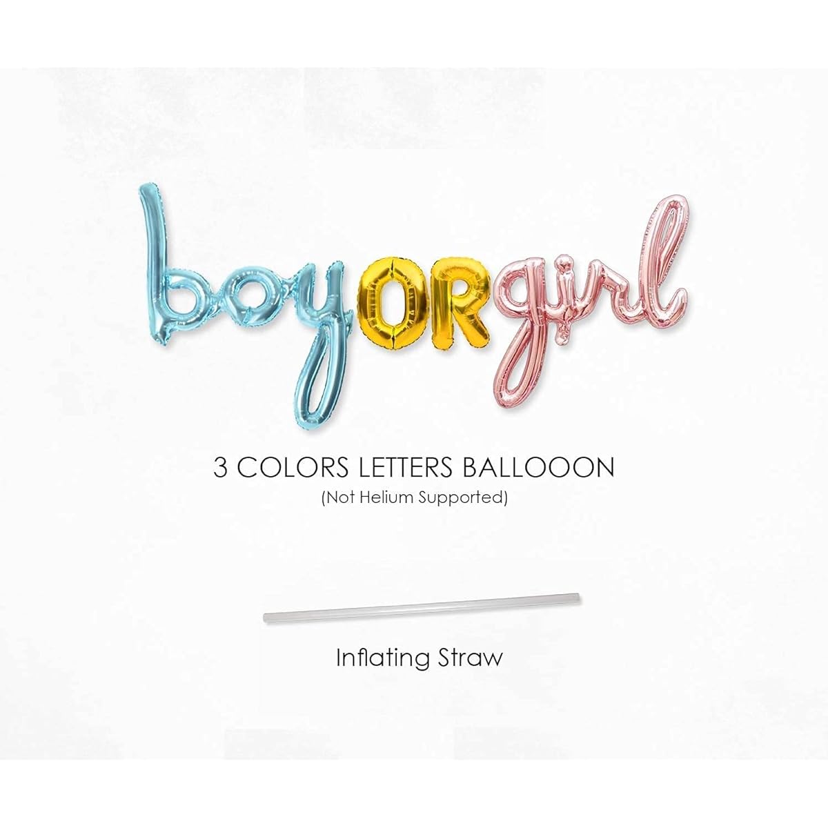 Baby Boy or Girl Foil Balloons Gender Reveal Party Decorations Backdrop for Baby Shower Decor