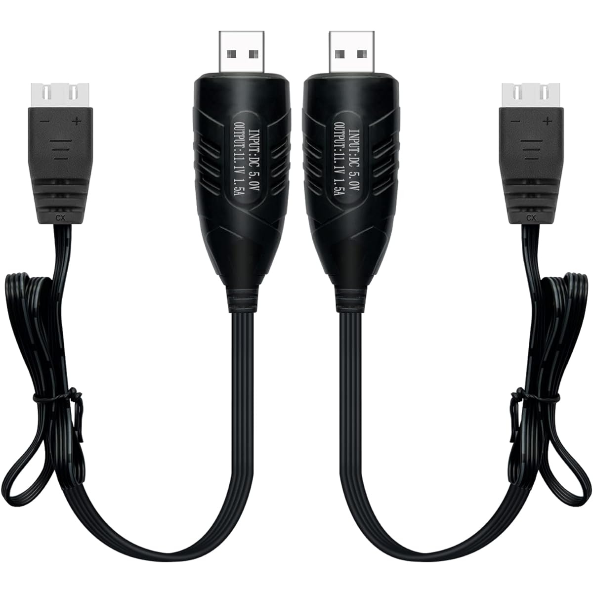 2 Pack XH-4P USB Charging Cable 11.1V 1500mA Charging Speed for 3S Lipo Battery RC Car Battery