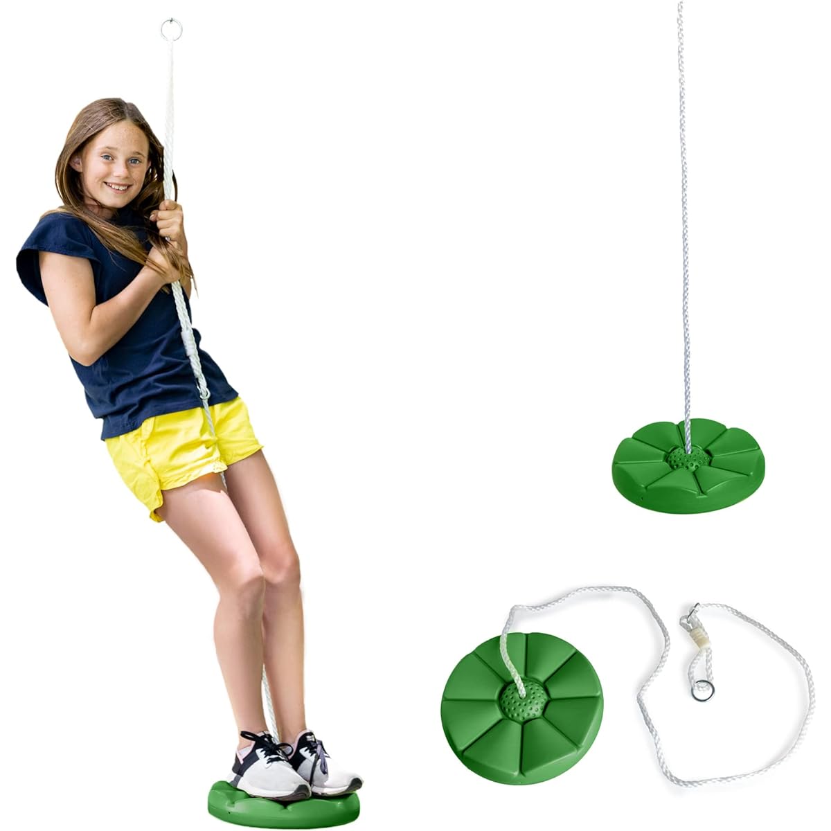 Squirrel Products Outdoor Tree Disc Swing with Rope SQ-03G