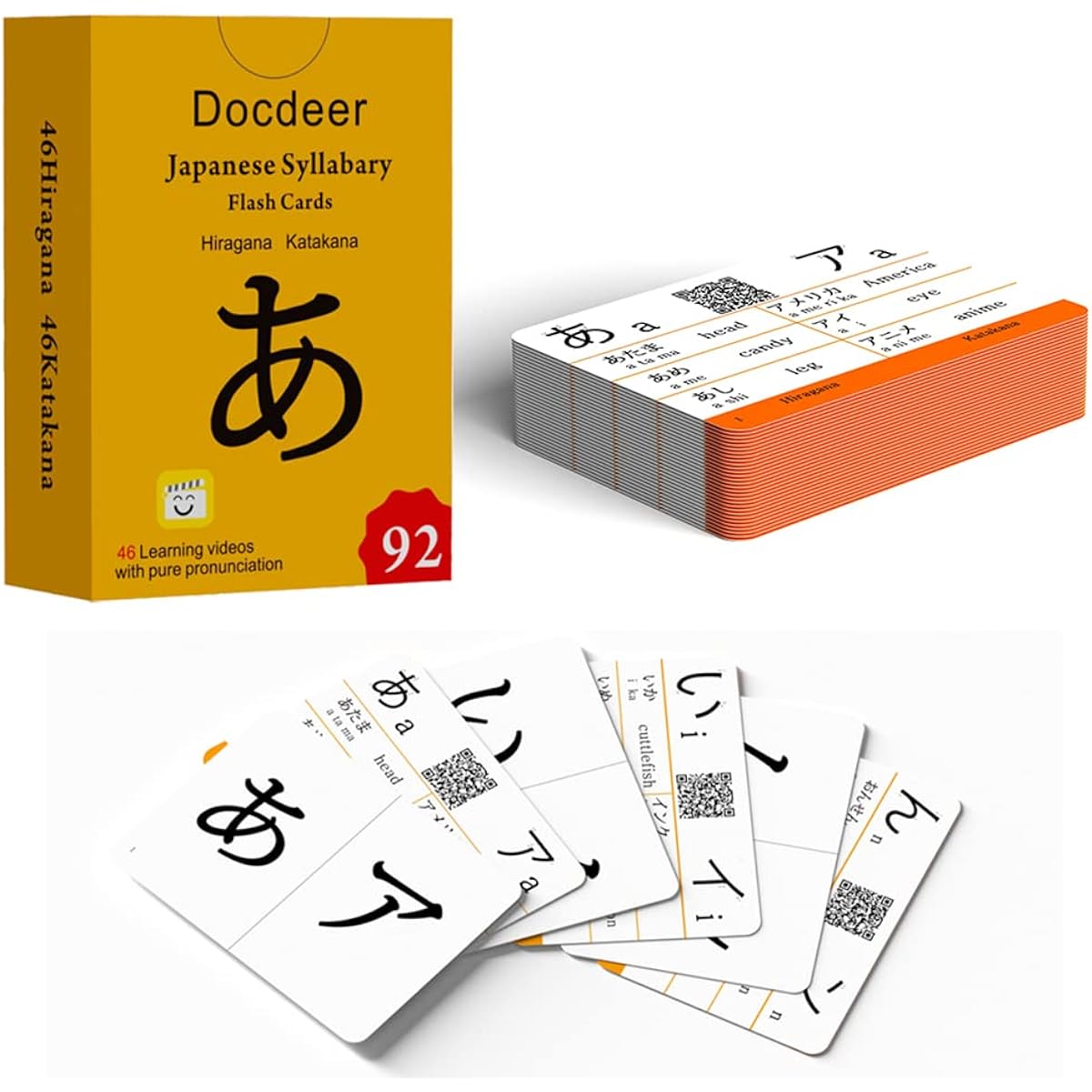 Hiragana and Katakana Syllabary Alphabet Japanese Flash Cards for Beginners Katakana & Hiragana Flash Cards (Learn Videos with Pure Pronunciation) (Classic Edition)