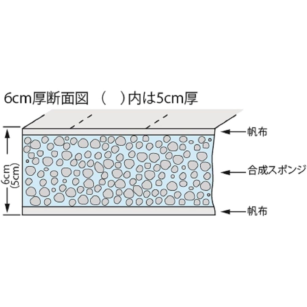 TOEI LIGHT Synthetic sponge mat 5cm thick No. 9 canvas 90 x 180 x 5cm T2701 Side belt type for safety Highly flexible and effectively absorbs shock from landing from vaulting box and rotational movement