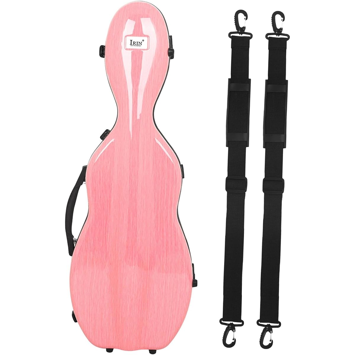 PEWETE Violin Case, Portable Violin Carrying Bag with Side Handle, Professional Violin Storage Box with Thermometer for Violin Lovers, Pink
