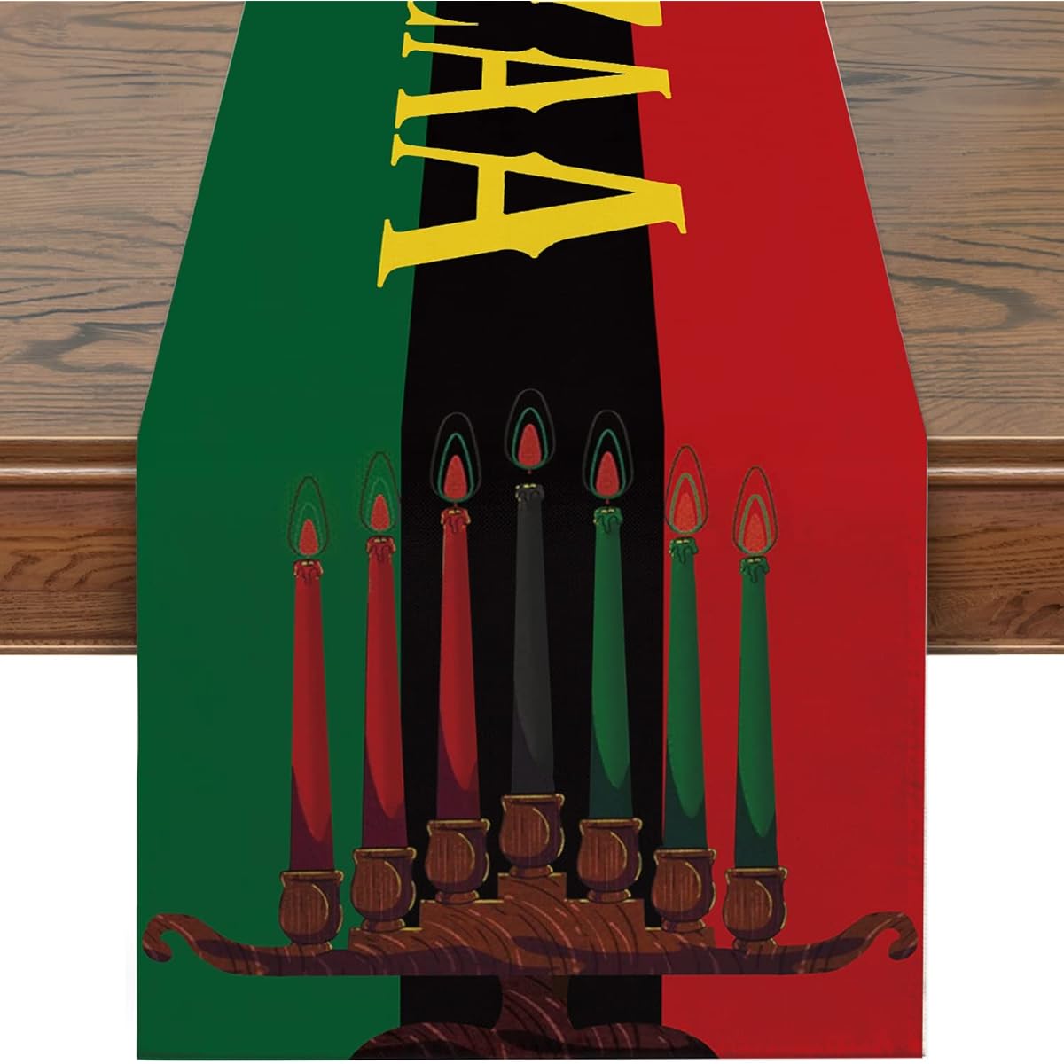 Siilues Kwanzaa Table Runner Kwanzaa Decoration for Table Seasonal Winter Holiday Dining Table Decoration (13" x 72")
