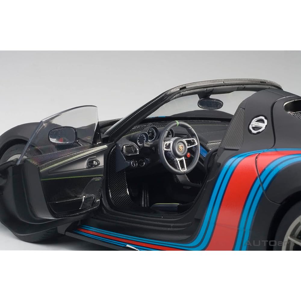 AUTOart 1/18 Porsche 918 Spyder Beissach Package Black/Martini Stripe