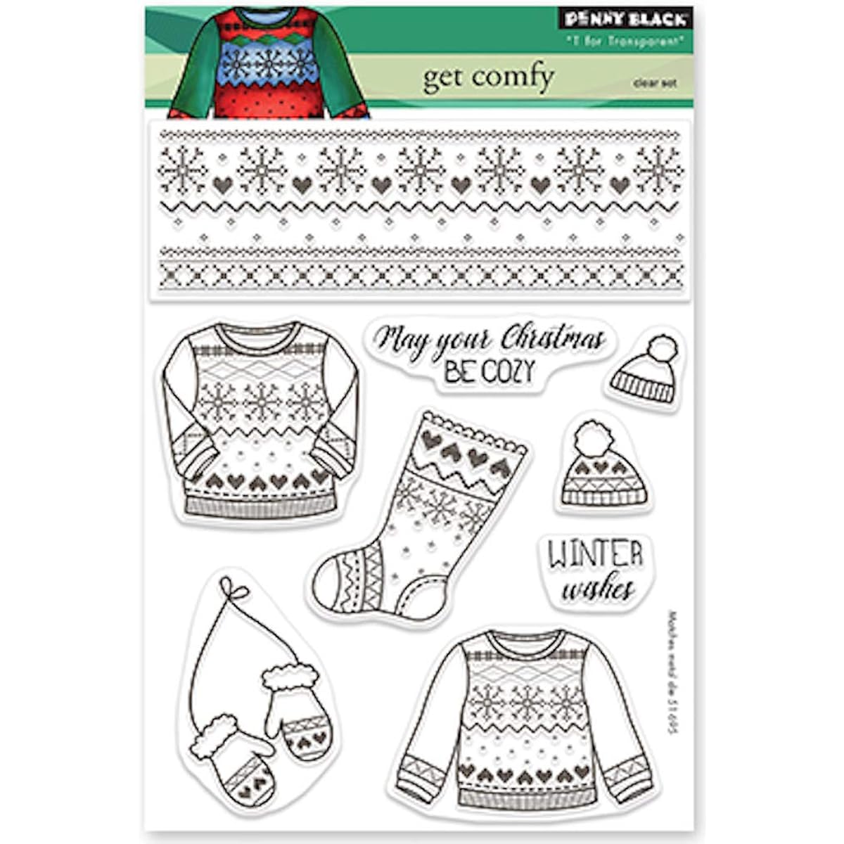 Penny Black 30-775 Get Comfy Clear Stamp Set