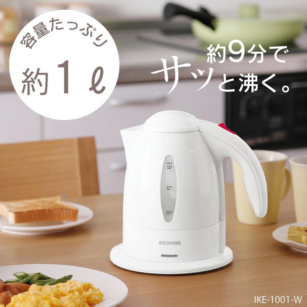 Iris Ohyama Electric Kettle White IKE-1001-W