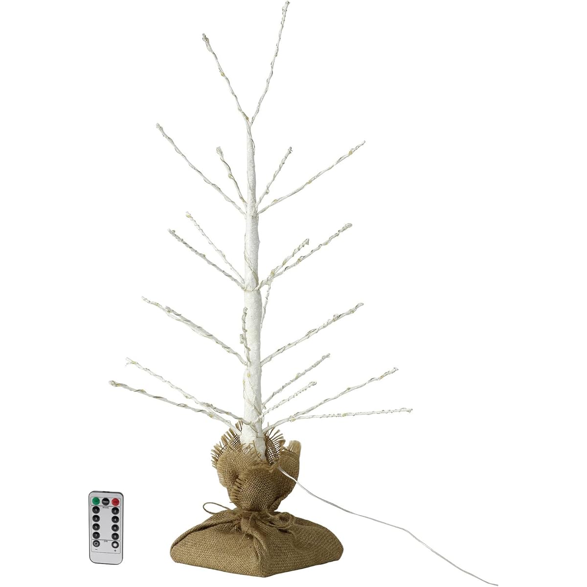 SPICE OF LIFE Christmas Tree LED Branch Tree 73 Bulbs USB Type White 60cm Illumination 8 Types Flashing Patterns Timer Remote Control Included BRXS3011WH
