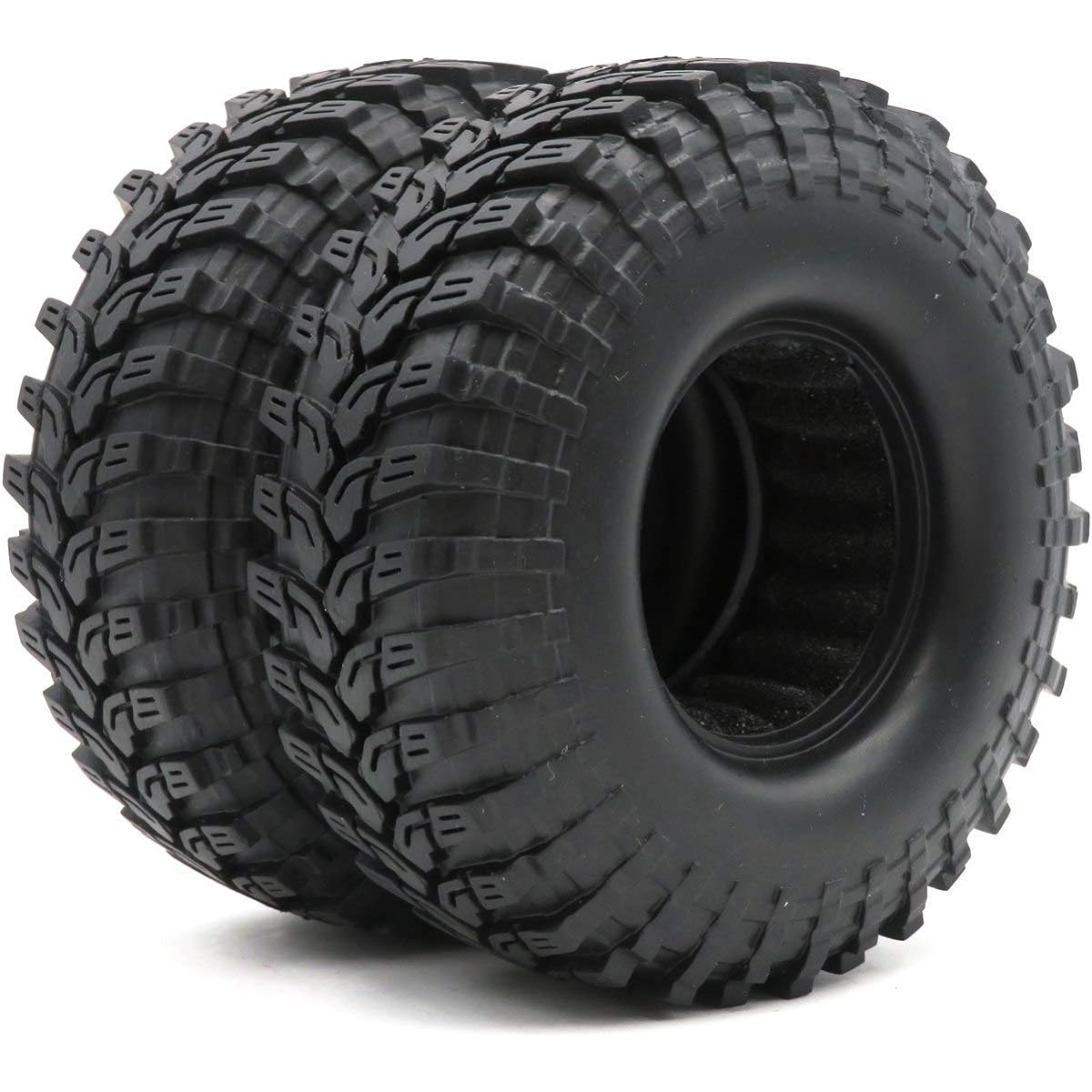 hobbysoul RC 1.9 Crawler Tires Mud Tires OD 114mm 1:10 RC 1.9 Beadlock Wheel Rim 4pcs